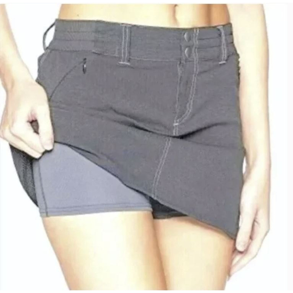 Kuhl Zipper Pocket Drawstring Active Strattus Skort Short Skirt Dark Gray Sz 18W - Picture 4 of 16